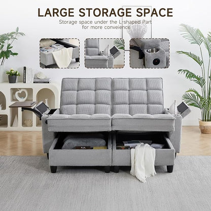 70.9" Chaise Lounge Chair Indoor, Oversized Boucle Upholstered Sofa Bed - Image 3