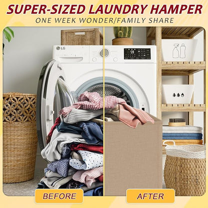 195L Laundry Hamper 3 Section, Large Laundry Hamper - Image 5