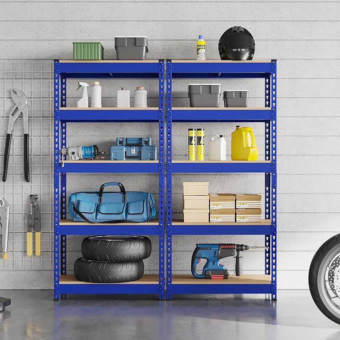 Topeakmart 4 PCS 5-Tier Utility Shelves, Metal Storage Shelves Garage Shelving - Image 5