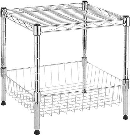 Whitmor 2-Wire Shelving Unit, Metal Storage Shelves, Stacking Shelf by Whitmor