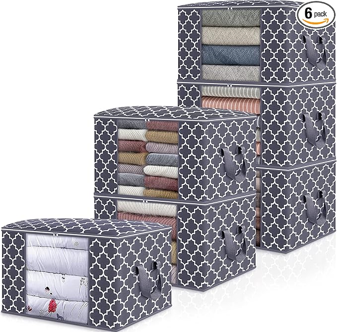 WISELIFE Storage Bags, Large Blanket Clothes Organization and Storage Containers by WiseLife