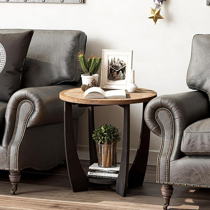 COZAYH Set of 2 Rustic Farmhouse End Tables - Image 5