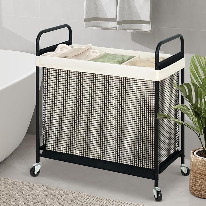 STO STO Laundry Hamper 3 Section, 120L Rolling Laundry Sorter Cart - Image 3