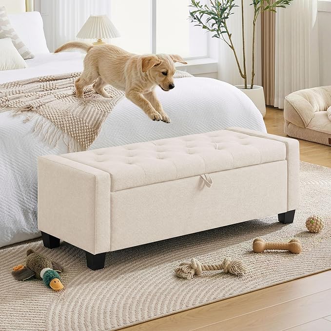 Huatean Home 43" Ottoman with Storage, Storage Ottoman Bench with Safety Hinge - Image 6