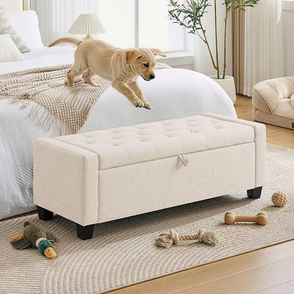 Huatean Home 43" Ottoman with Storage, Storage Ottoman Bench with Safety Hinge - Image 6