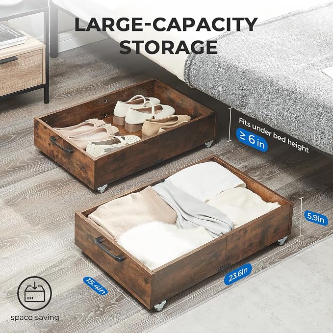 TIOPGHAD 2-Pack Under Bed Storage Drawers Organizer - Image 4