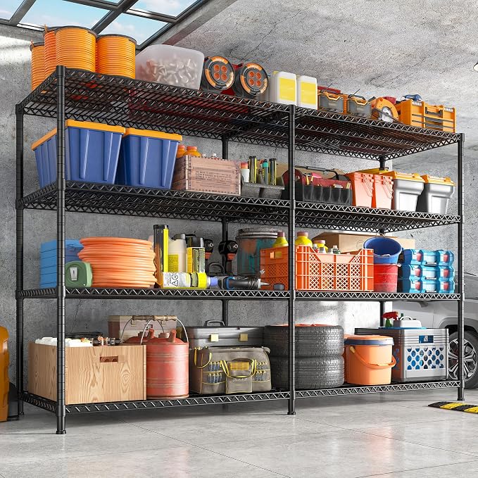 REIBII 81.5''W Storage Shelves 3680LBS Garage Shelving Heavy Duty 4 Tier Metal - Image 2