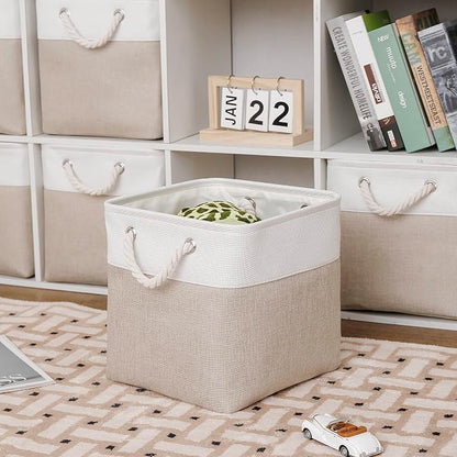MidmmVick 11 x 11 Inch Cube Storage Bins, 6 Pack Large Collapsible Fabric - Image 3