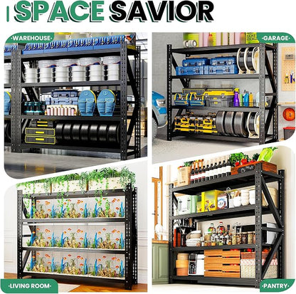 4-Tier Heavy Duty Garage Shelving, Industrial Shelving - Image 8