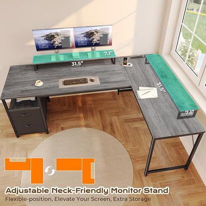 PRAISUN 63 Inch L Shaped Desk - Image 6