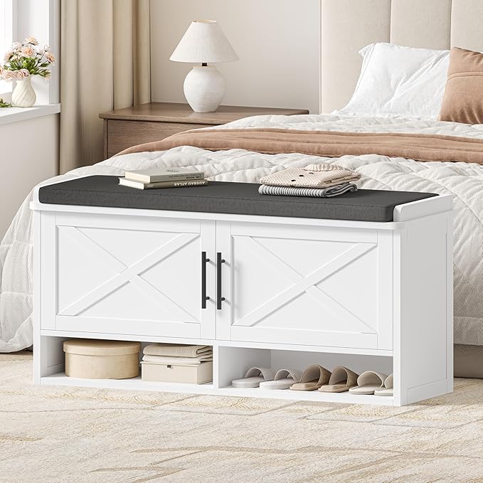Farmhouse Shoe Storage Bench - Image 2