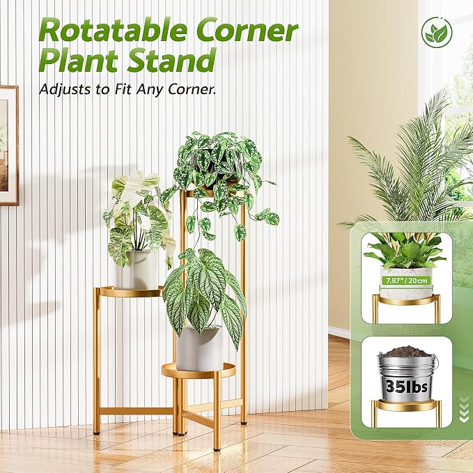 3 Tiered Plant Stand Indoor for Multiple Large Planter, Tall Heavy Duty - Image 4