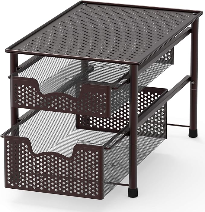 Simple Houseware Stackable 2 Tier Sliding Basket Organizer Drawer by SimpleHouseware