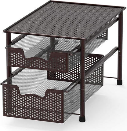Simple Houseware Stackable 2 Tier Sliding Basket Organizer Drawer by SimpleHouseware