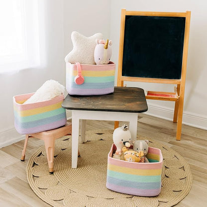 OrganiHaus Rainbow Woven Storage Baskets - Image 4