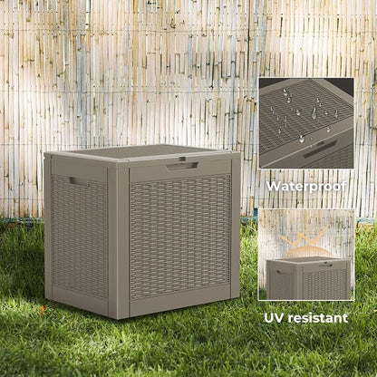 Resin Deck Box - 31 Gallon Lockable Outdoor Storage, Water-Resistant - Image 4