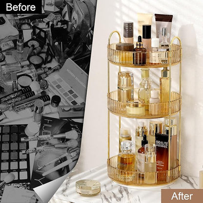 360 Rotating Makeup Organizer for Vanity, Bathroom Countertop Spinning Perfume - Image 2