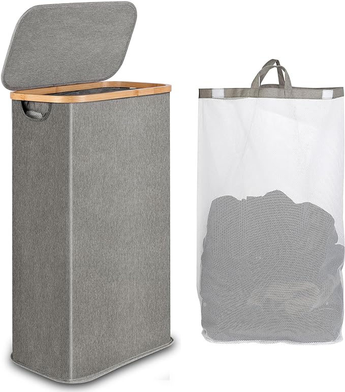 iEGrow 65L Slim Laundry Hamper, Narrow Laundry Basket by iEGrow