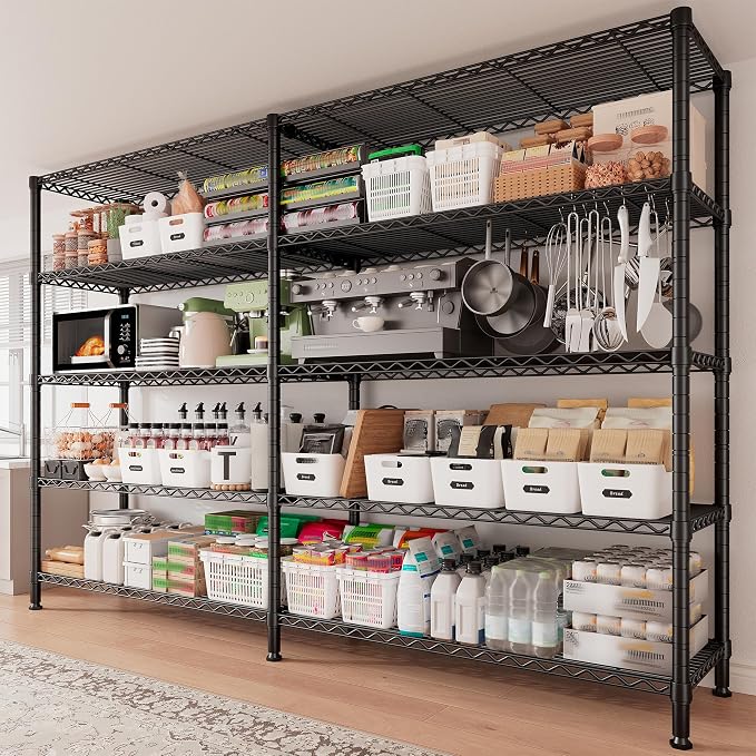 REIBII 70" W Storage Shelves Load 1600LBS, Metal Shelving 5-Tier Wire Shelving - Image 2