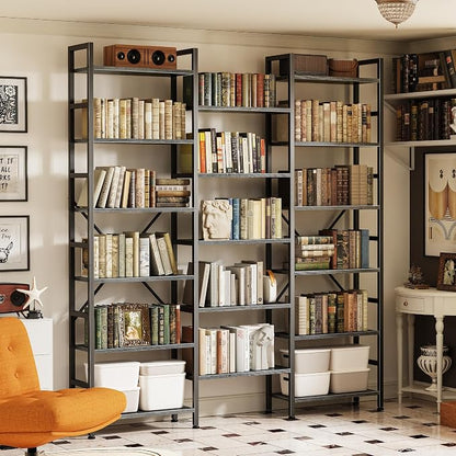 SUPERJARE Triple Bookshelf, Bookcase - Image 6