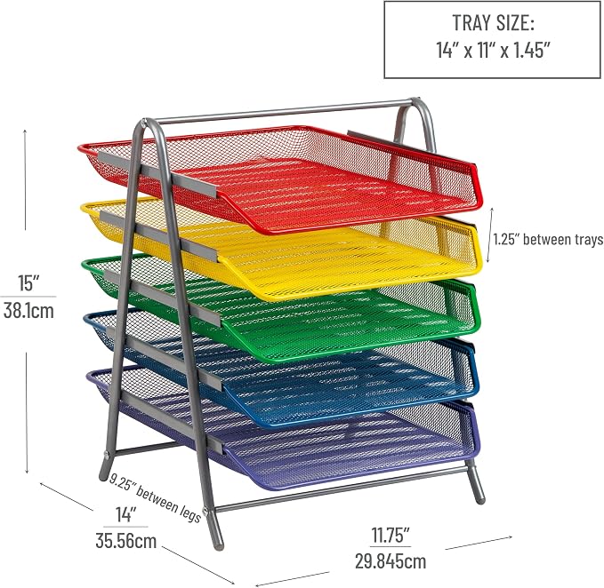 Mind Reader 5-Tier Paper Tray Organizer - Image 3