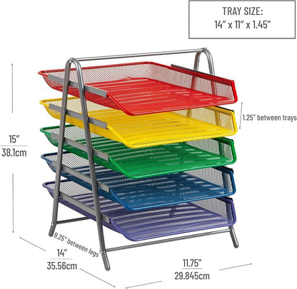 Mind Reader 5-Tier Paper Tray Organizer - Image 3