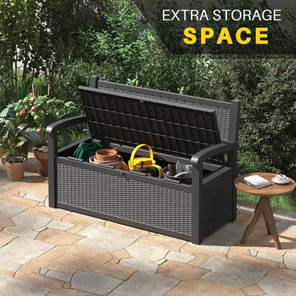 80 Gallon Outdoor Storage Box, Resin Patio Furniture - Image 5