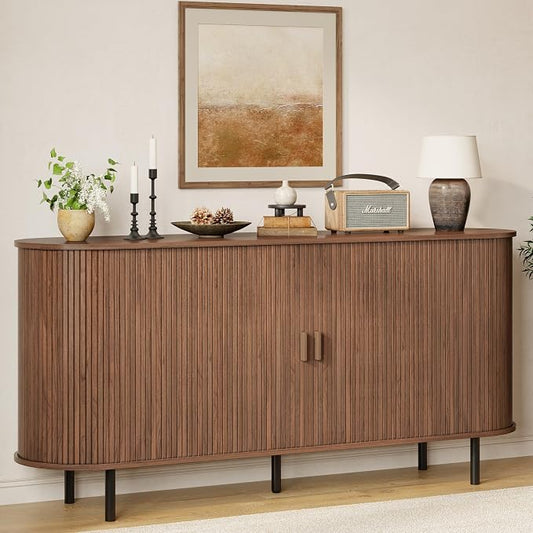 Buffet Sideboard Cabinet with Storage, Modern Accent Coffee Bar Console Table by ComfyCorner
