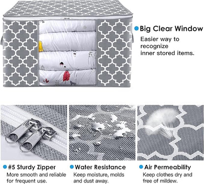 WISELIFE Storage Bags 100L 8-Pack Large Blanket Clothes Organization and - Image 4