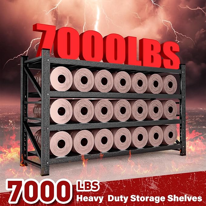 7000LBS Heavy Duty Garage Shelving Units, Large Storage Rack, Steel Shelf - Image 3
