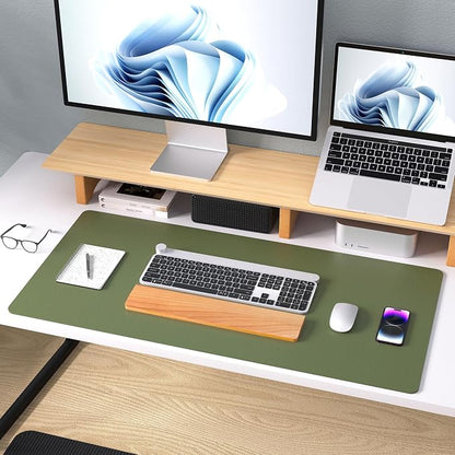 Aothia Leather Desk Pad Protector, Mouse Pad, Office Desk Mat, Non-Slip PU - Image 8