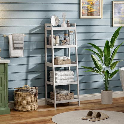 Bookshelf, 5 Tier Ladder Bookcase - Image 5
