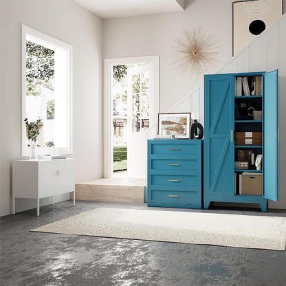 71" H Kitchen Pantry Storage Cabinet, Farmhouse Pantry Cabinet, Tree Doors - Image 7