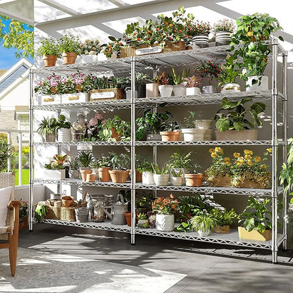 REIBII 70" W Wire Shelving Load 1500LBS, Metal Shelving 5-Tier Storage Shelves - Image 5