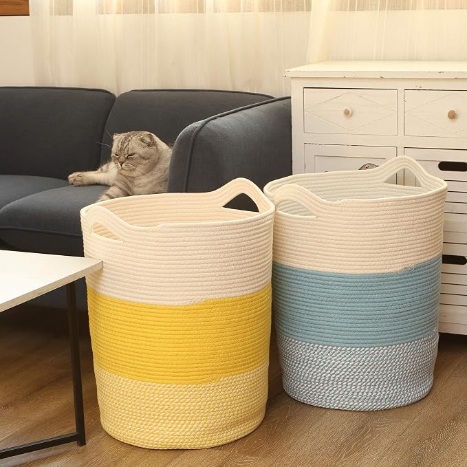 Sea Team Large Size Cotton Rope Woven Storage Basket - Image 4
