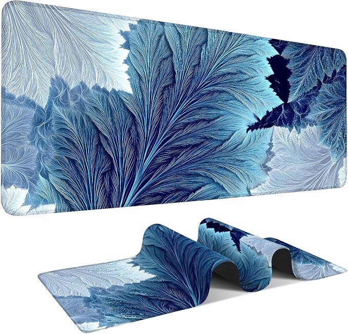 Leaves Gaming Mouse Pad 35.4"x15.7"Desk Mat Anti-Slip Rubber Base & Durable by ANNAQUEEN