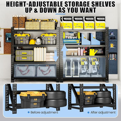 Heavy Duty Garage Storage Shelves 5000LBS Capacity, 4-Tier Large Industrial - Image 5