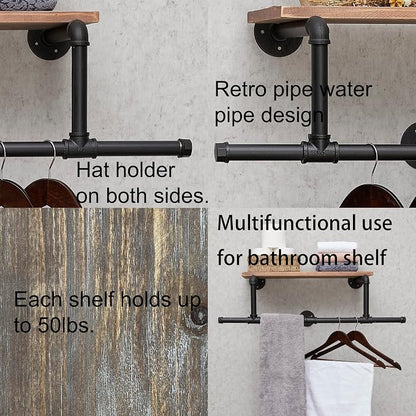 36In Industrial Pipe Clothing Rack - Image 6