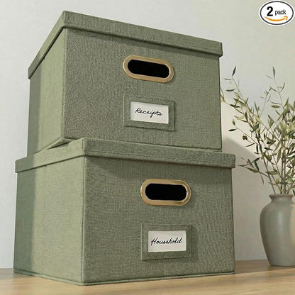 Decorative File Organizer Box Set of 2 by ZICOTO