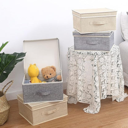 Storage Bins with Lid, Foldable Clothing Storage Box case with Handle - Image 3