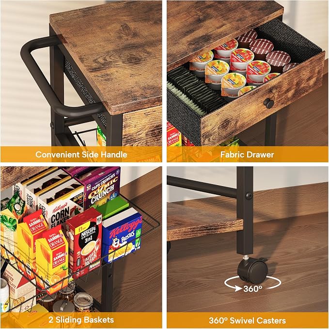 Kitchen Organizer and Storage Cart - Image 6