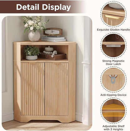 Vabches Corner Cabinet, Corner Bathroom Cabinet - Image 6