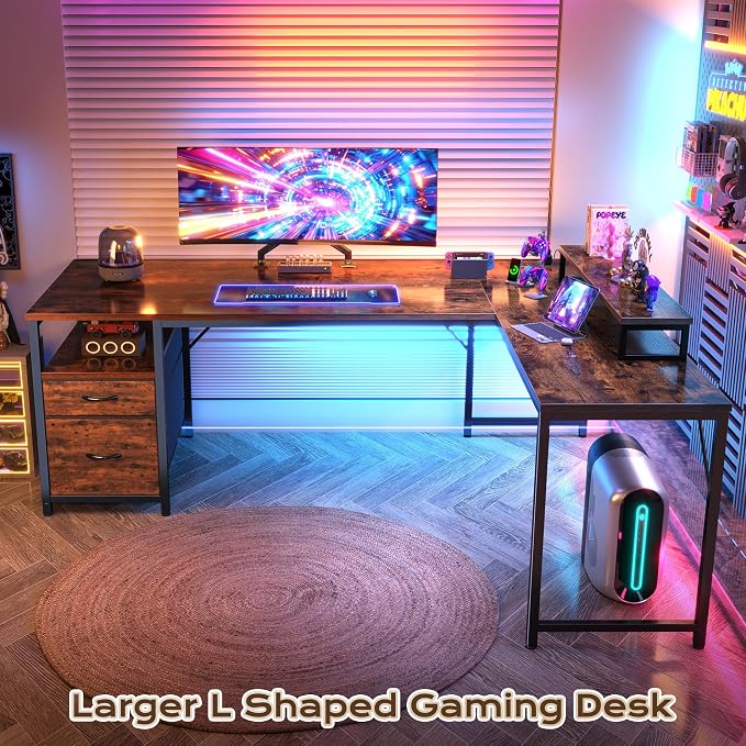 PRAISUN 63 Inch L Shaped Desk - Image 8