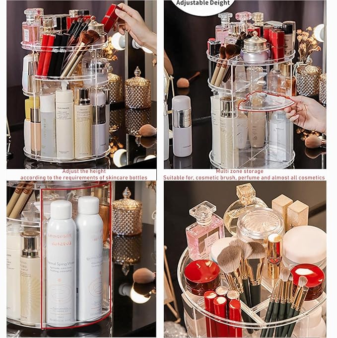 Clear Rotating Makeup Organizer - Image 3