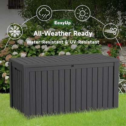 EasyUp 180 Gallon Outdoor Storage Box Waterproof, UV Resistant Resin Deck Box - Image 5