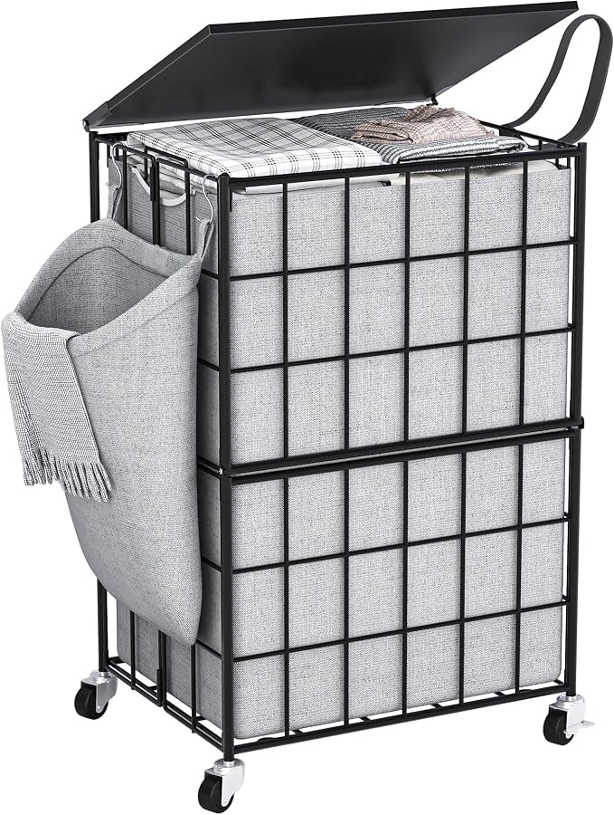 90L Laundry Basket with Wheels, Large Capacity Laundry Hamper with Removable by Unknown