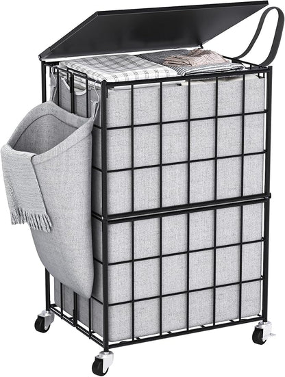 90L Laundry Basket with Wheels, Large Capacity Laundry Hamper with Removable by Unknown