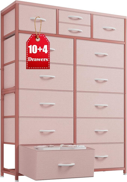EnHomee 52.2" H Pink Dresser for Bedroom, Vertical Storage Tower, Anti-Tip | by EnHomee