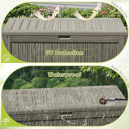 Devoko 125 Gallon Outdoor Storage Box, Waterproof Resin Deck Box - Image 5