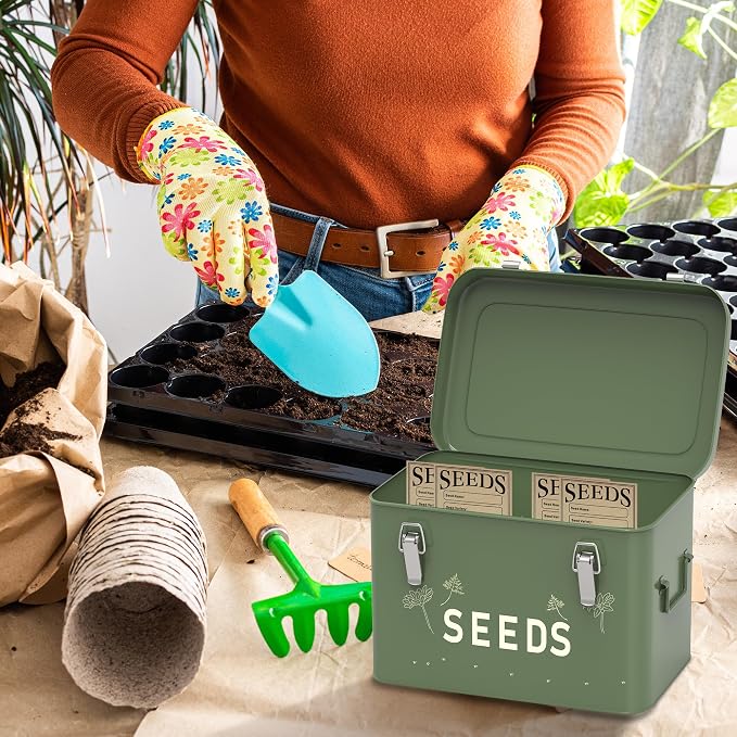 Orionstar Seed Storage Organizer, Metal Seed Saving Box - Image 6